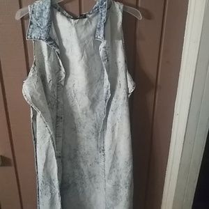 Long denim vest
